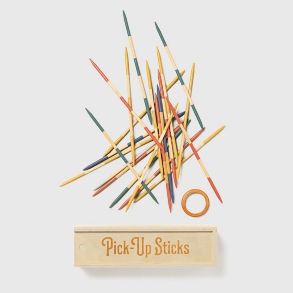 New hearth & hand with magnolia pick
up sticks in a wooden box